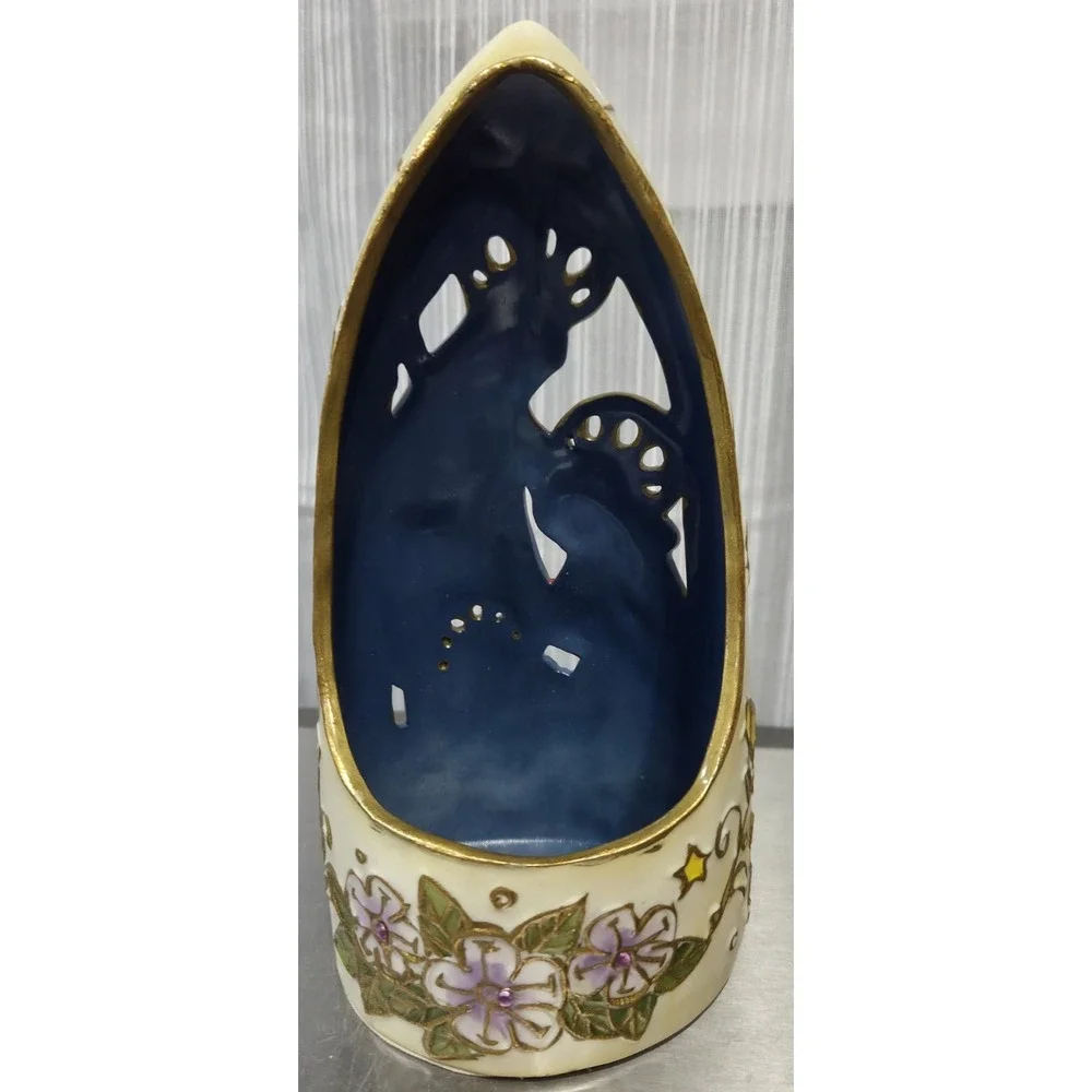 Roman Inc‎ Cloisonne Holy Family Nativity Scene Jeweled Candleholder